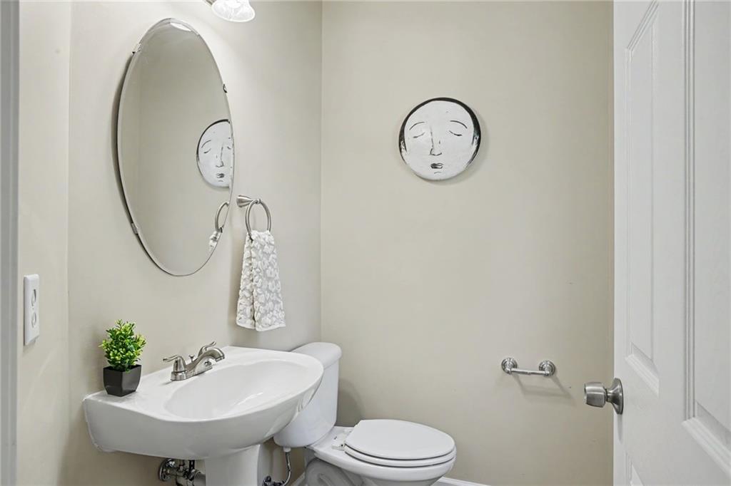 Powder room on first floor upon entry
