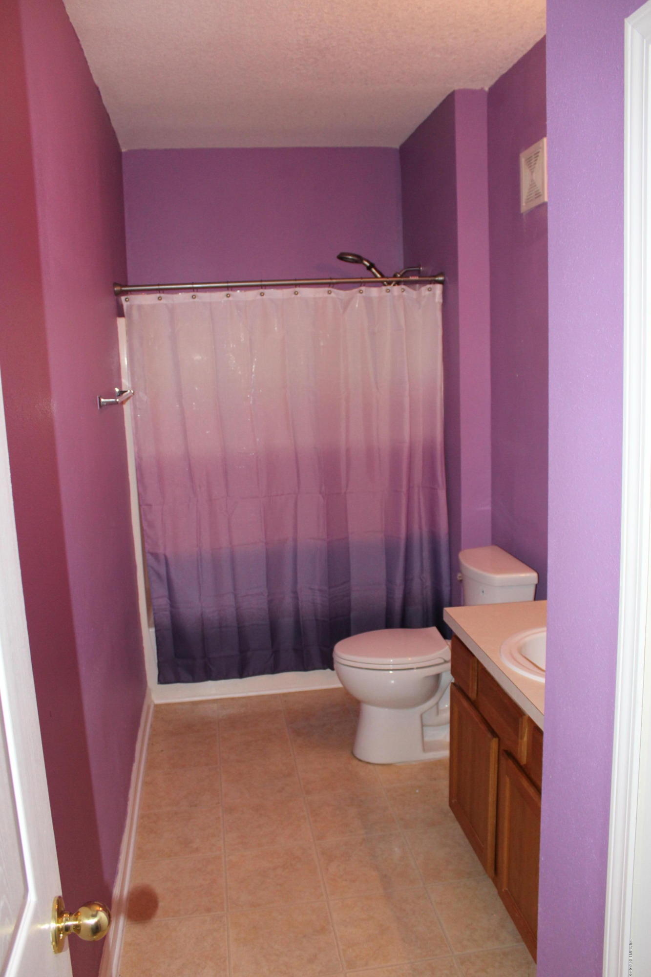 3680 Kirkpatrick Circle, Unit 5 Jacksonville, FL 32210 - Photo 8 of 18 a bathroom with a sink a toilet and shower curtain