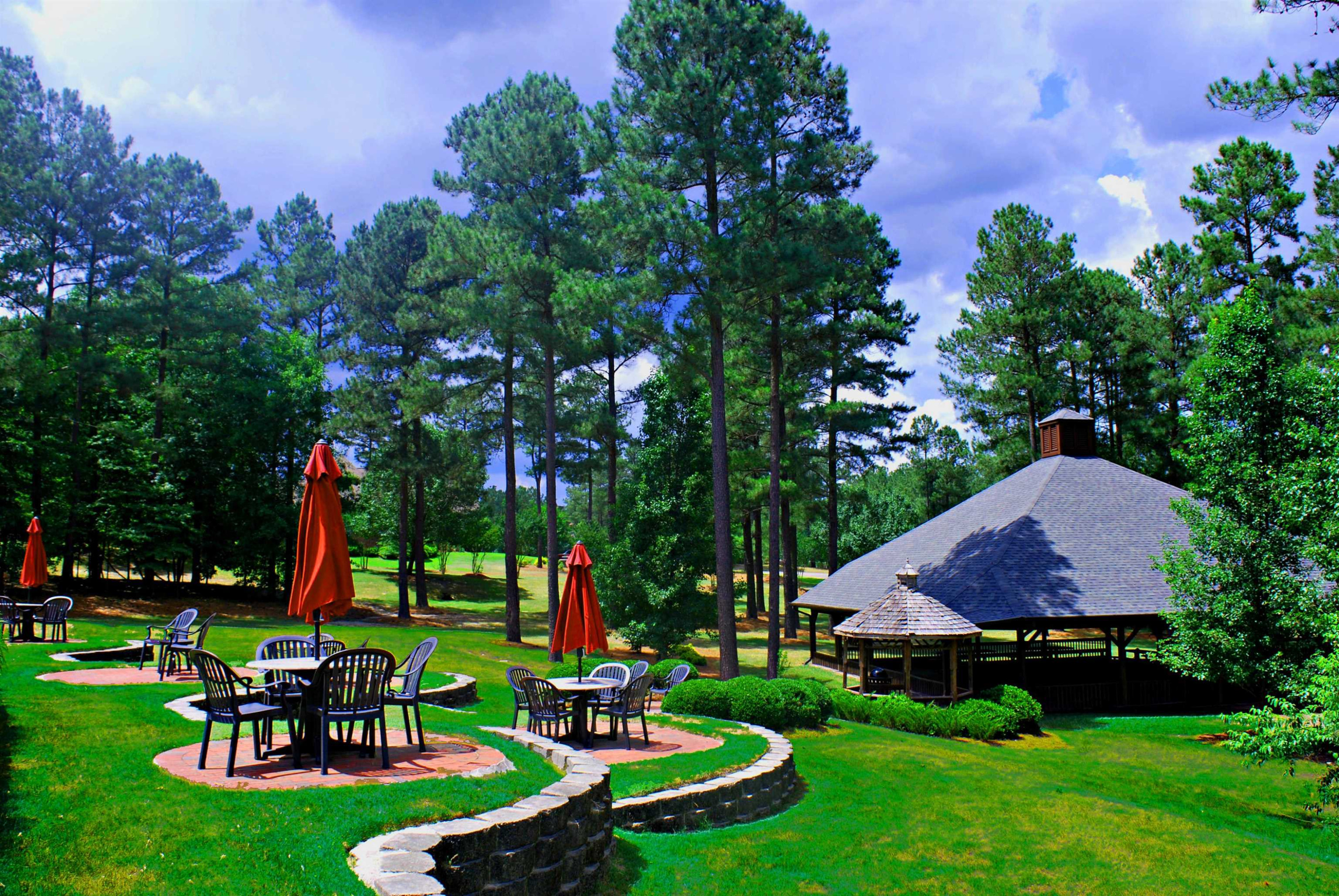 135 Pine Hawk Drive Spring Lake, NC 28390 - Photo 38 of 41 a aerial view of a house with swimming pool and garden