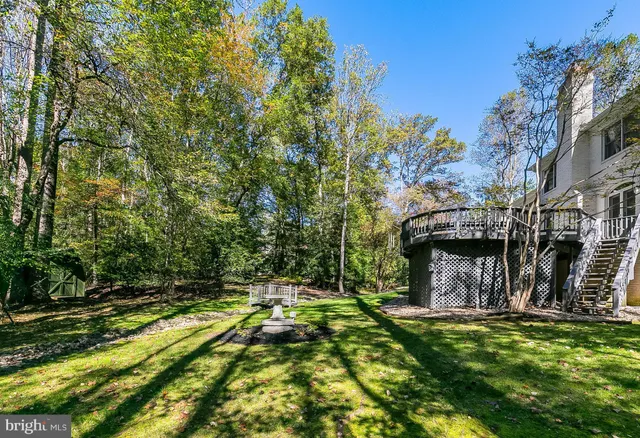 a view of swimming pool from a yard