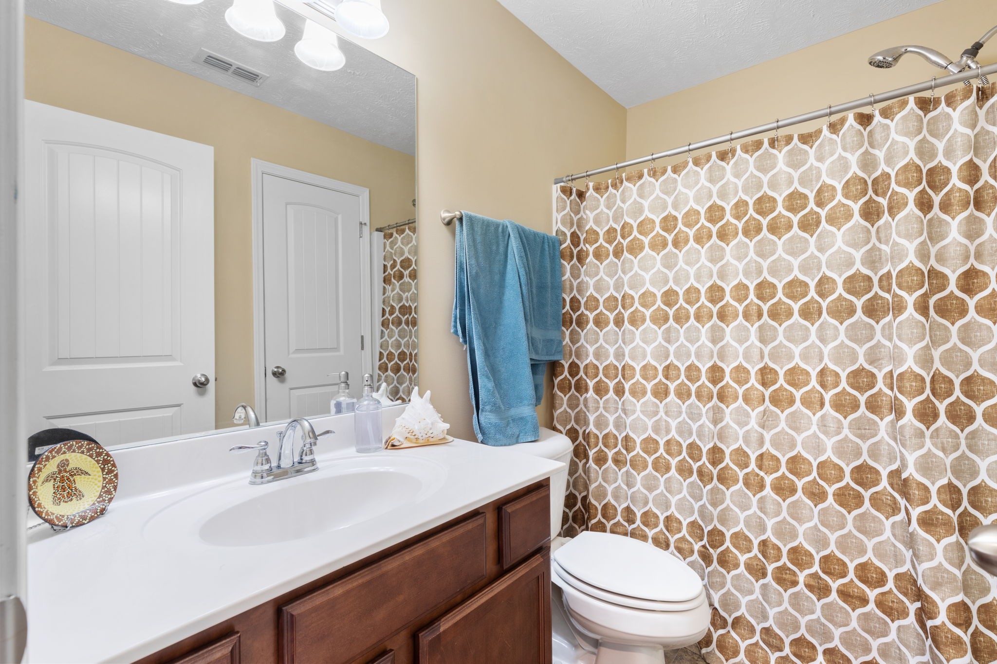 4406 Prometheus Way Murfreesboro, TN 37128 - Photo 24 of 27 a bathroom with a sink toilet a mirror and shower curtain