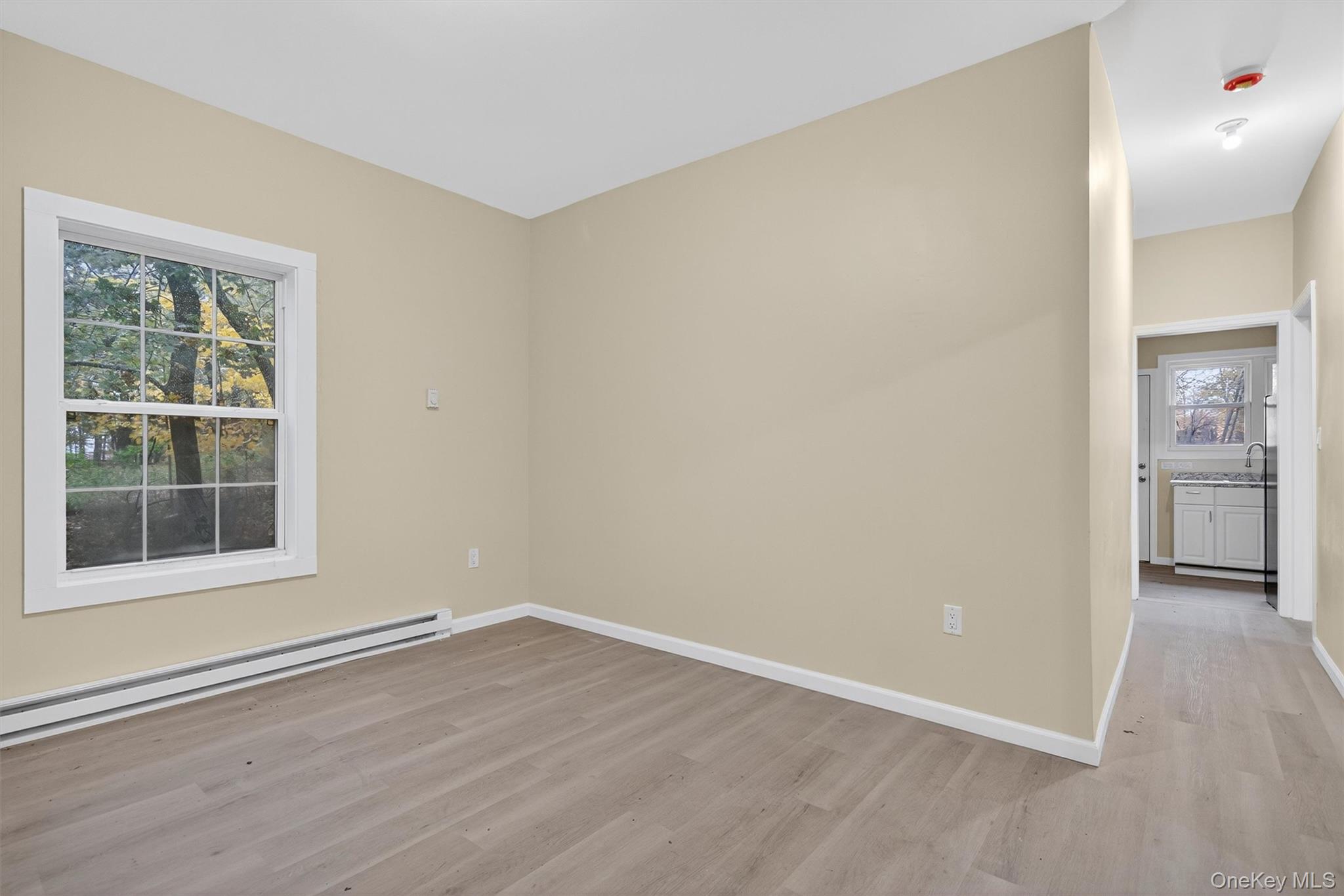 8 Cottage St Extension Monticello, NY 12701 - Photo 3 of 23 Empty room featuring light wood-type flooring and a baseboard heating unit