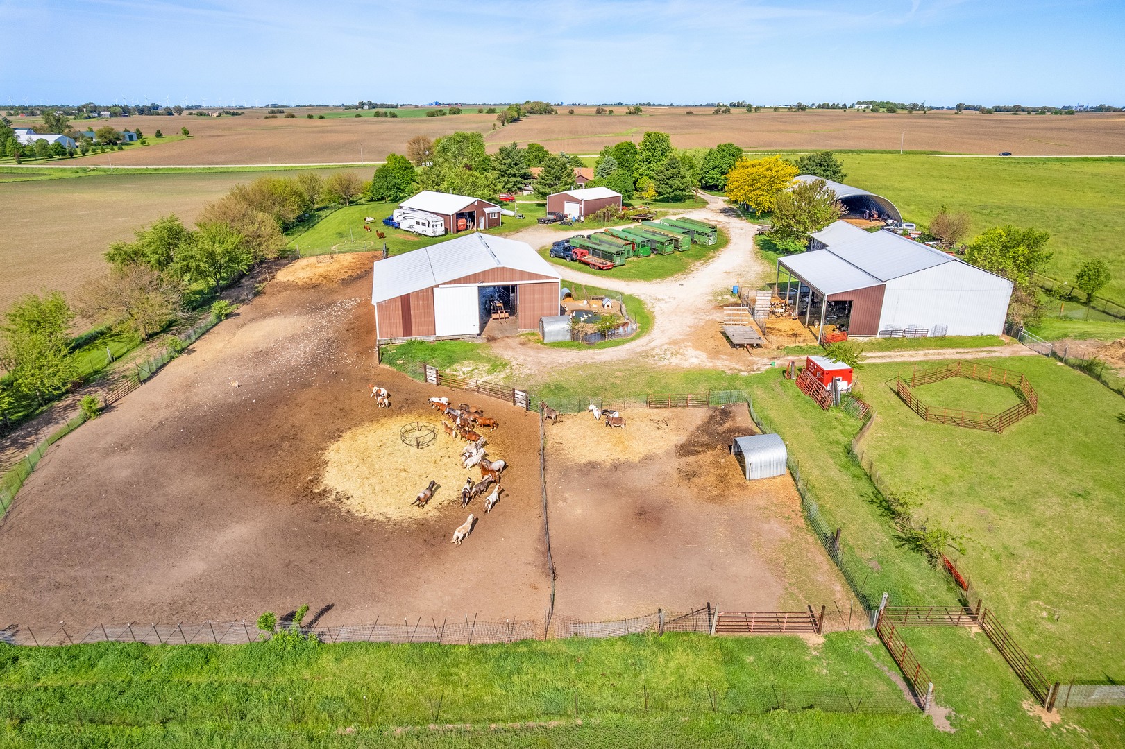 15534 Somonauk Road DeKalb, IL 60115 - Photo 33 of 48 an aerial view of residential houses with outdoor space and ocean view