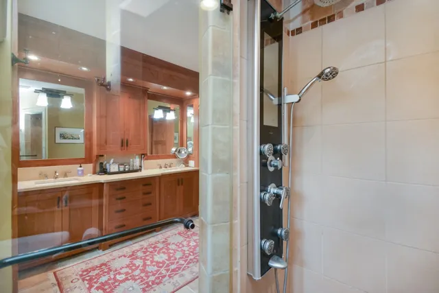 a view of a lake with a big yard