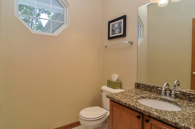 1056 Teasel Lane Aurora, IL 60504 - Photo 5 of 25 a bathroom with a granite countertop toilet sink and mirror
