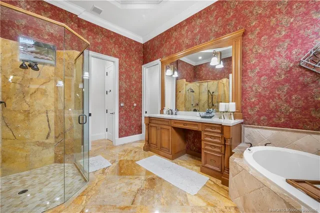 a kitchen with a refrigerator and cabinets