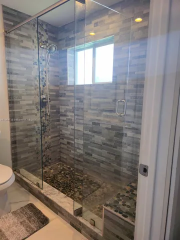 a bathroom with a shower