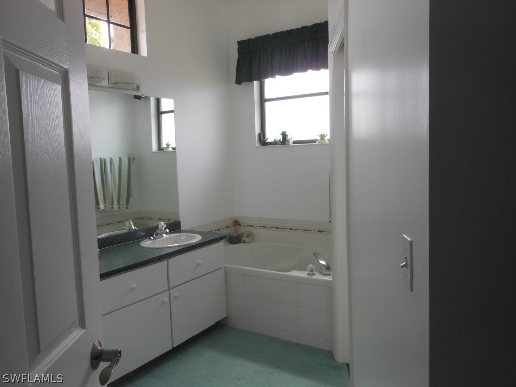 17560 Homewood Road Fort Myers, FL 33967 - Photo 6 of 9 a bathroom with a sink and mirror with bathtub