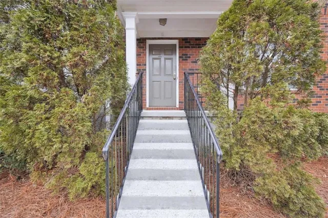 a view of a pathway of a building