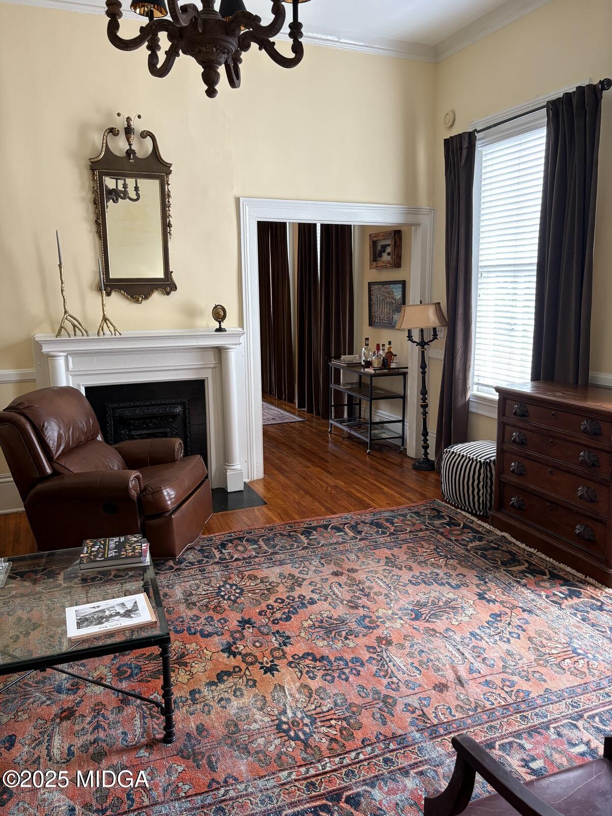 312 College Street, Unit 3 Macon, GA 31201 - Photo 22 of 24 a living room with furniture and a fireplace