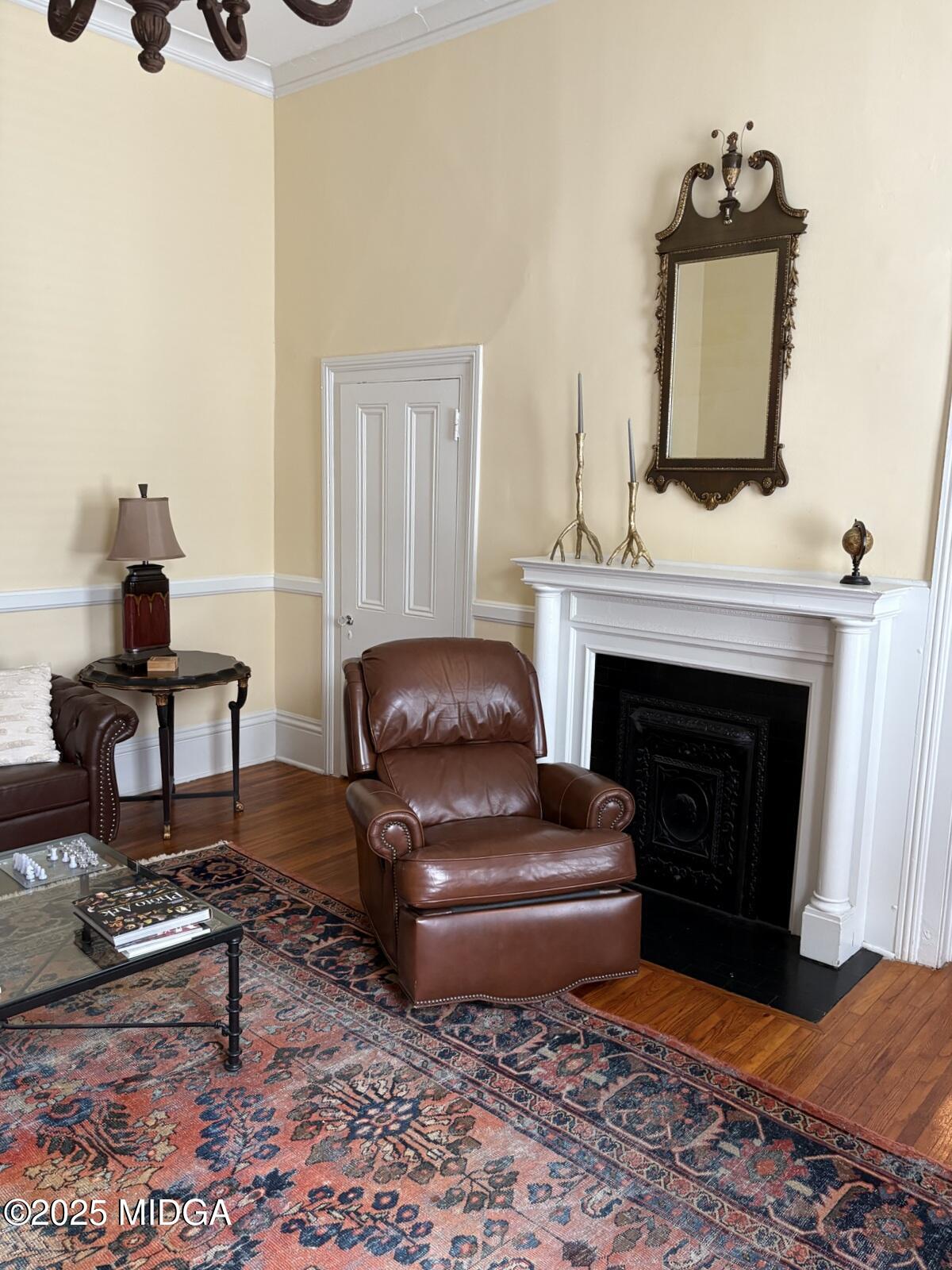 312 College Street, Unit 3 Macon, GA 31201 - Photo 8 of 24 a living room with furniture and a fireplace