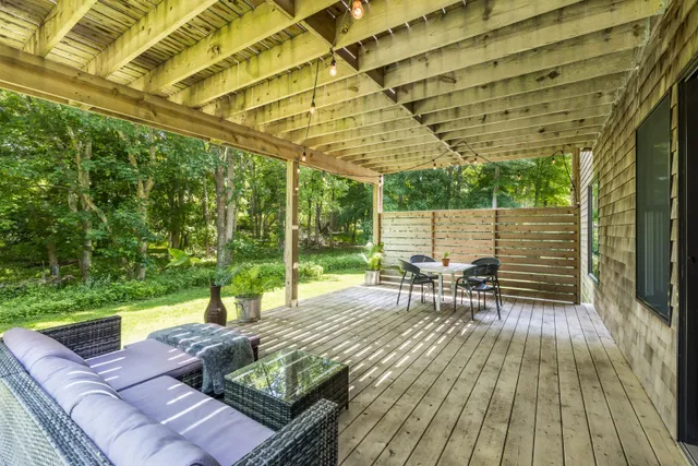 a view of outdoor space with seating