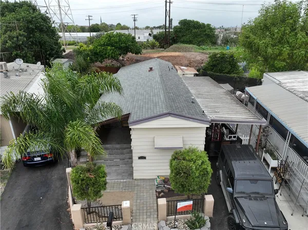 an aerial view of a house