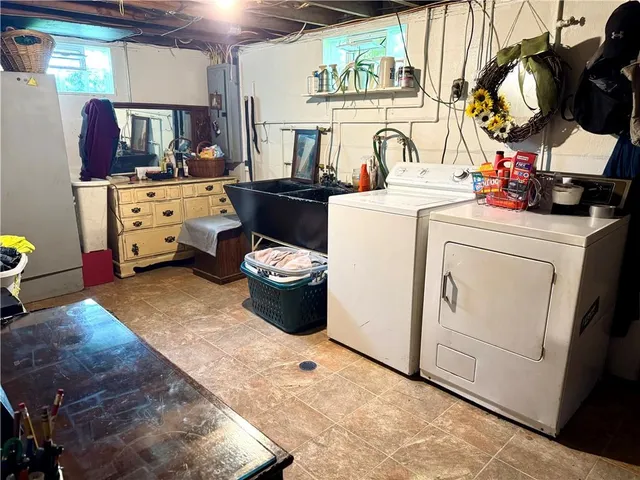 a view of a garden with large trees