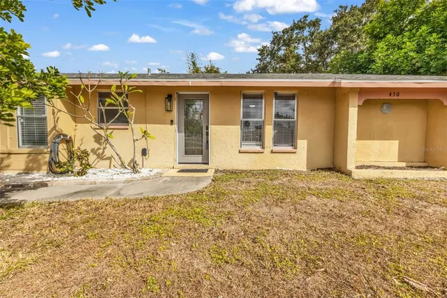 a view of a house with a outdoor space