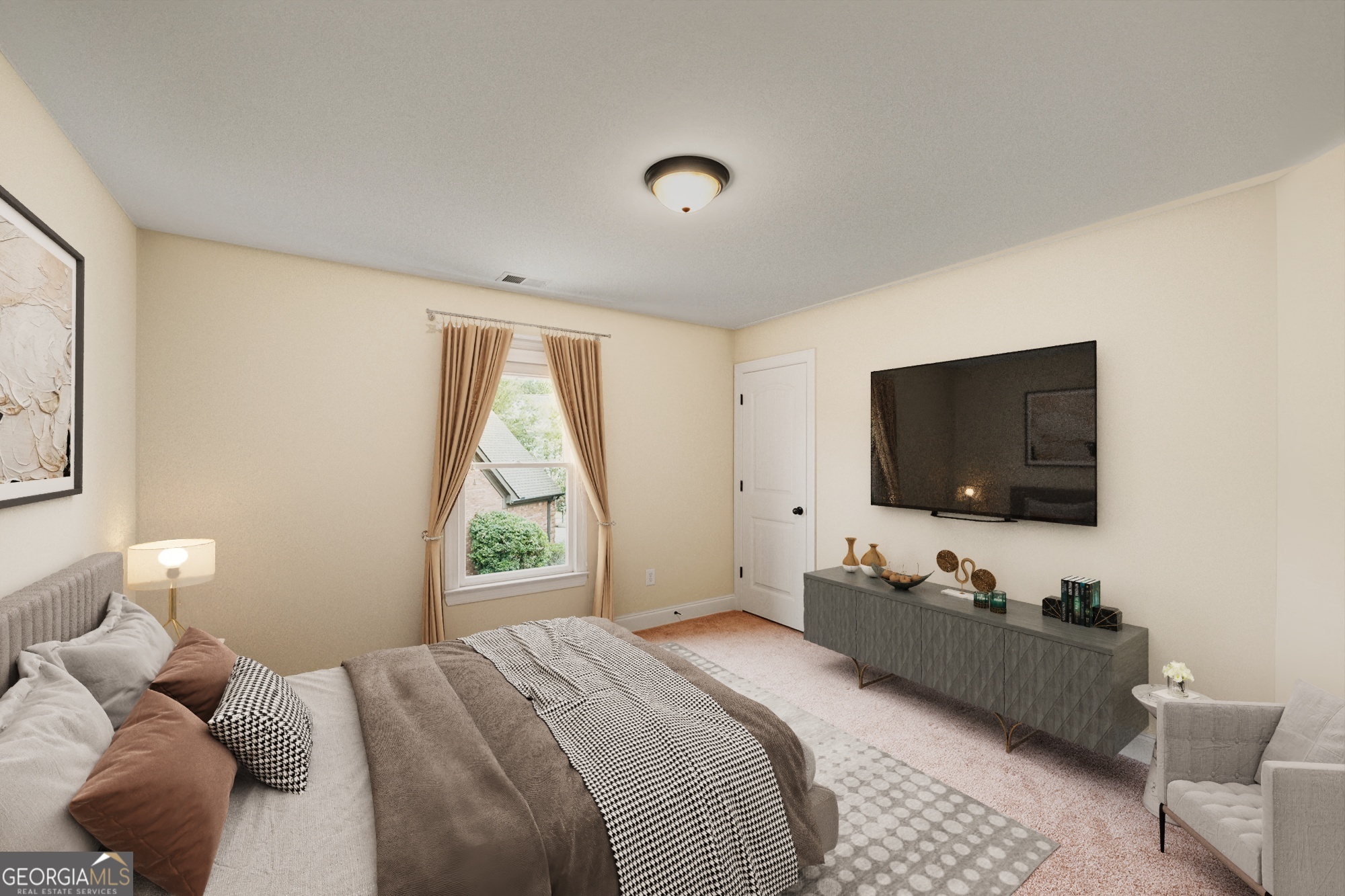 1355 Cold Tree Lane Watkinsville, GA 30677 - Photo 35 of 47 a bedroom with a bed and a flat screen tv