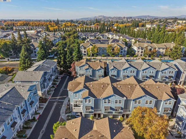 an aerial view of a city