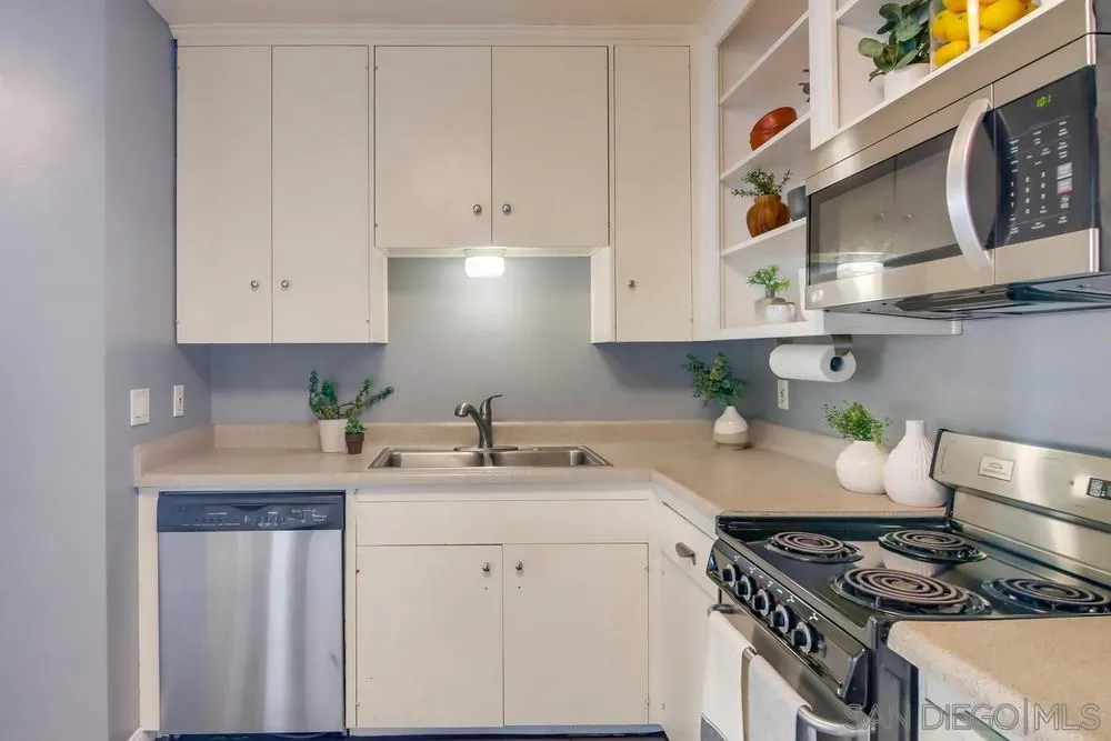 2701 2nd Avenue, Unit 201 San Diego, CA 92103 - Photo 20 of 39 a kitchen with stainless steel appliances granite countertop a sink stove and cabinets