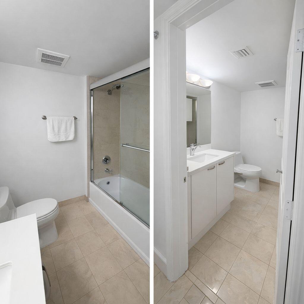 2101 Brickell Avenue, Unit 507 Miami, FL 33129 - Photo 18 of 25 a bathroom with a sink a toilet and bathtub