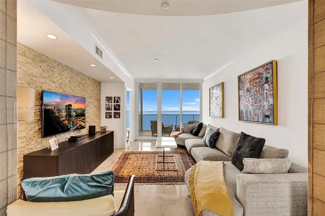 a living room with furniture