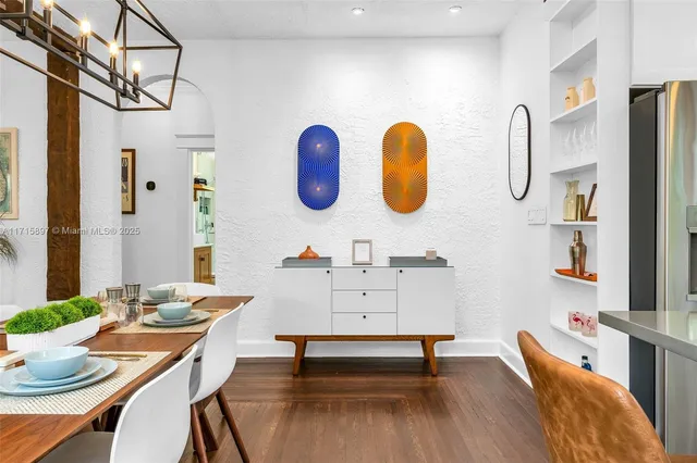 a view of a hallway with washer and dryer