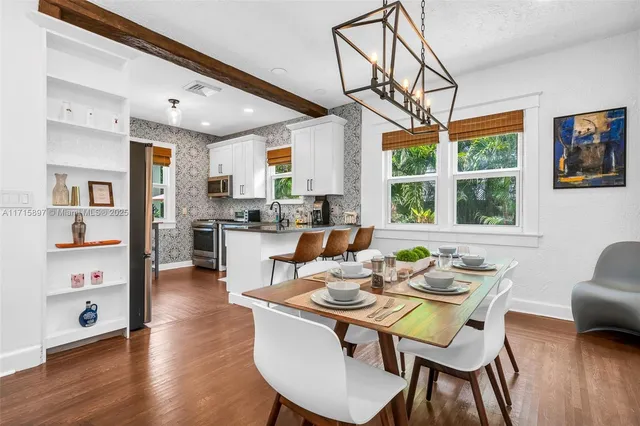 a kitchen with stainless steel appliances a stove a sink and a large window