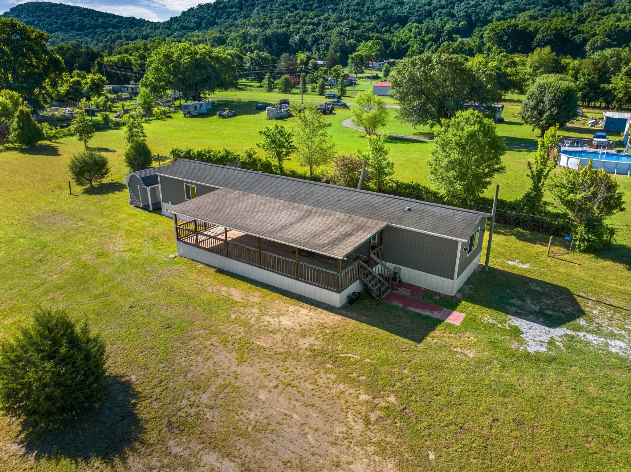 309 Rhodes Road New Market, TN 37820 - Photo 28 of 30 an aerial view of house with yard swimming pool and outdoor seating