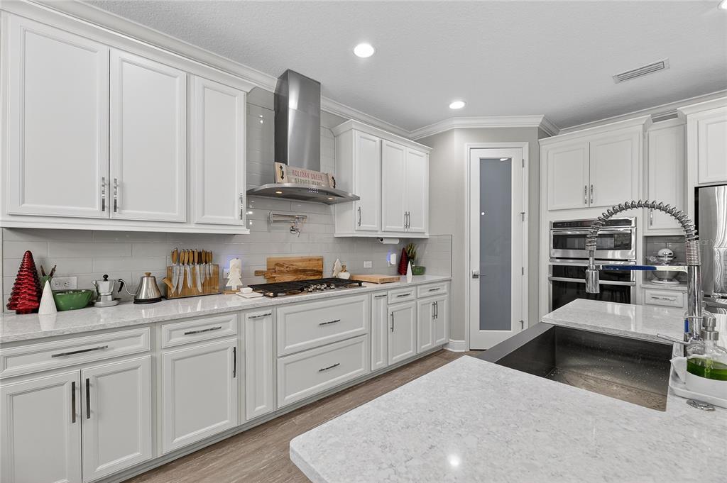 7424 Paradiso Drive Apollo Beach, FL 33572 - Photo 44 of 99 a kitchen with stainless steel appliances granite countertop a sink and cabinets