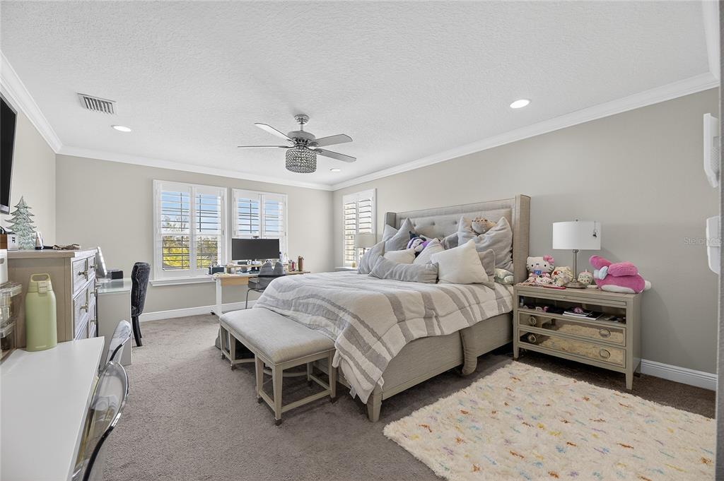 7424 Paradiso Drive Apollo Beach, FL 33572 - Photo 87 of 99 a spacious bedroom with a bed a couch and dresser