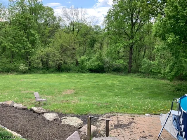 a view of a grassy field with trees