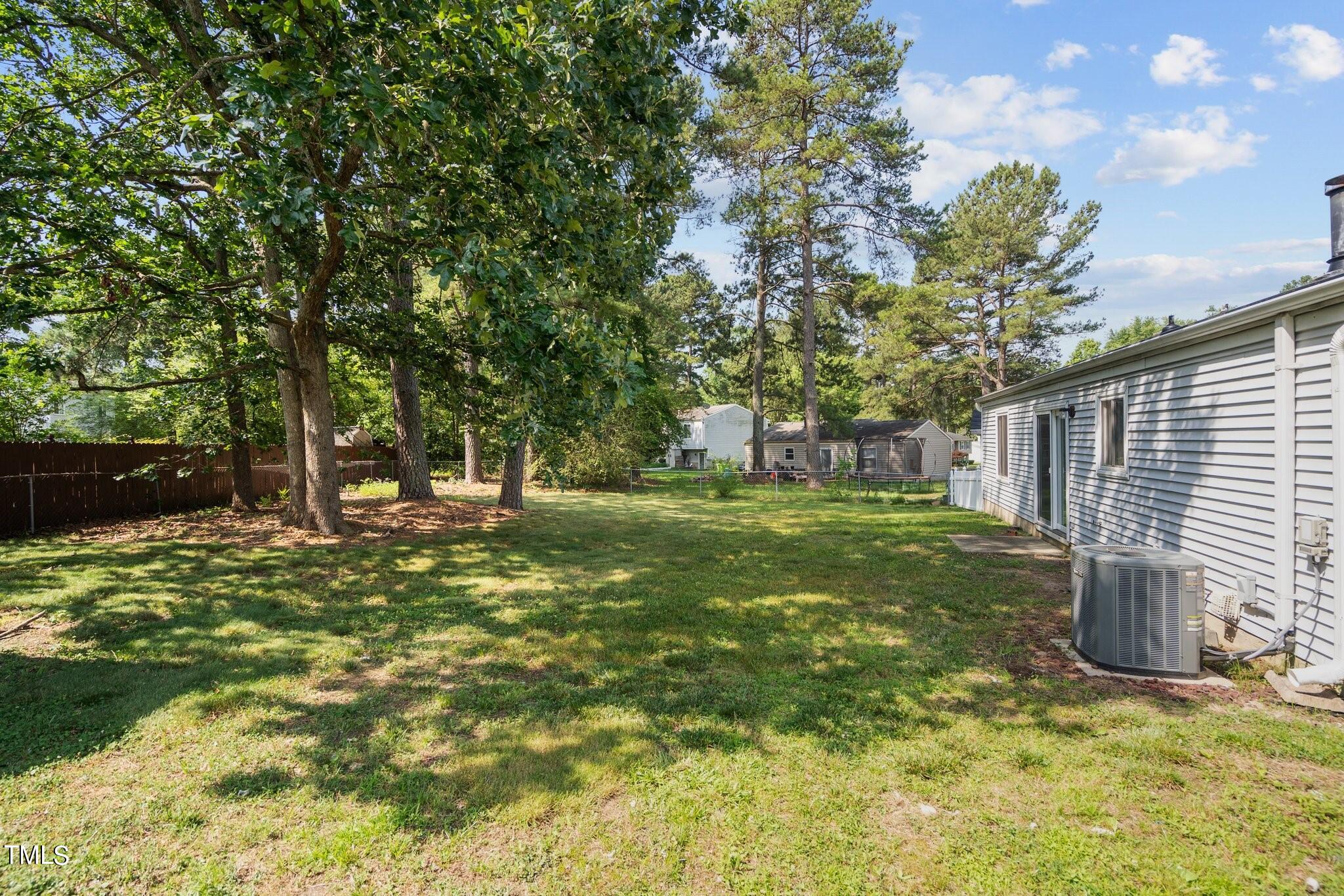 5104 Duckworth Court Raleigh, NC 27616 - Photo 34 of 36 a backyard of a house with lots of green space