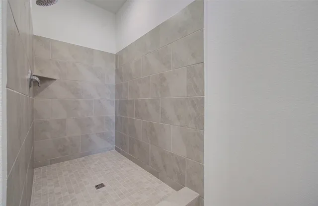 a bathroom with a shower