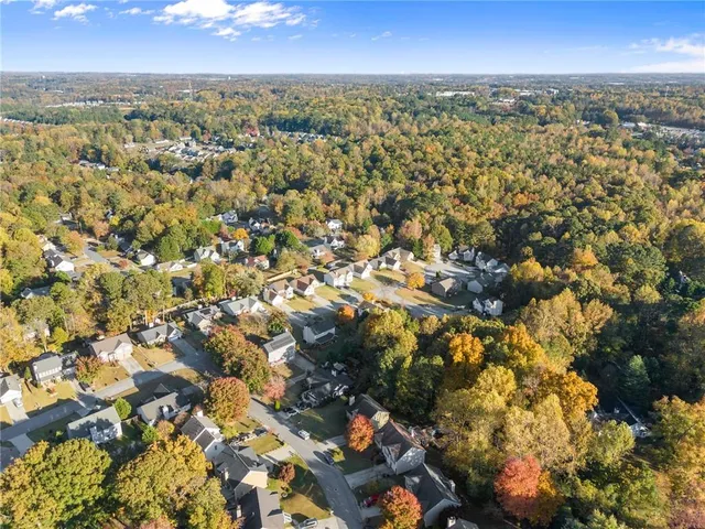 an aerial view of multiple house