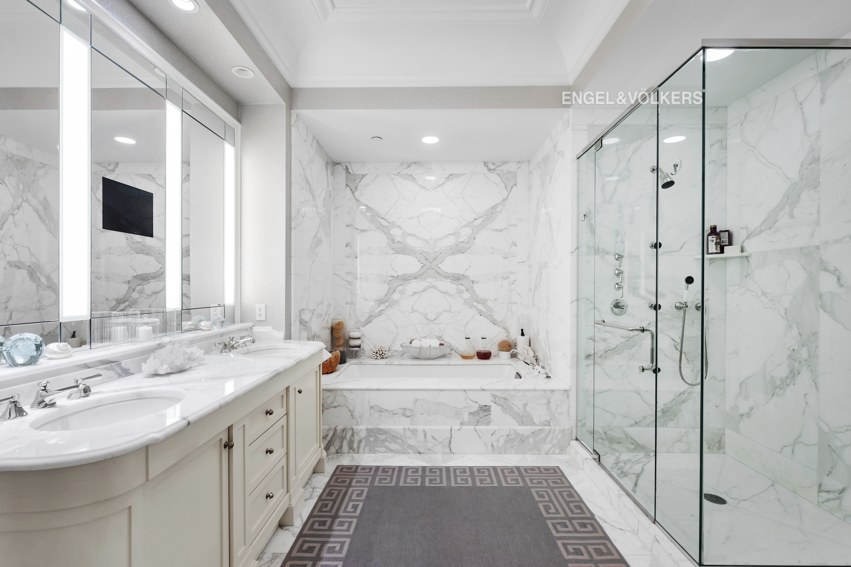 Undisclosed Address Manhattan, NY 10023 - Photo 12 of 23 a bathroom with a sink a toilet and shower