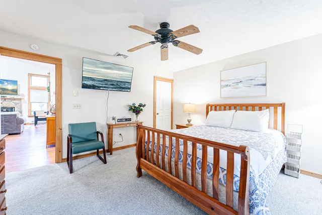a bathroom with a double vanity sink and mirror