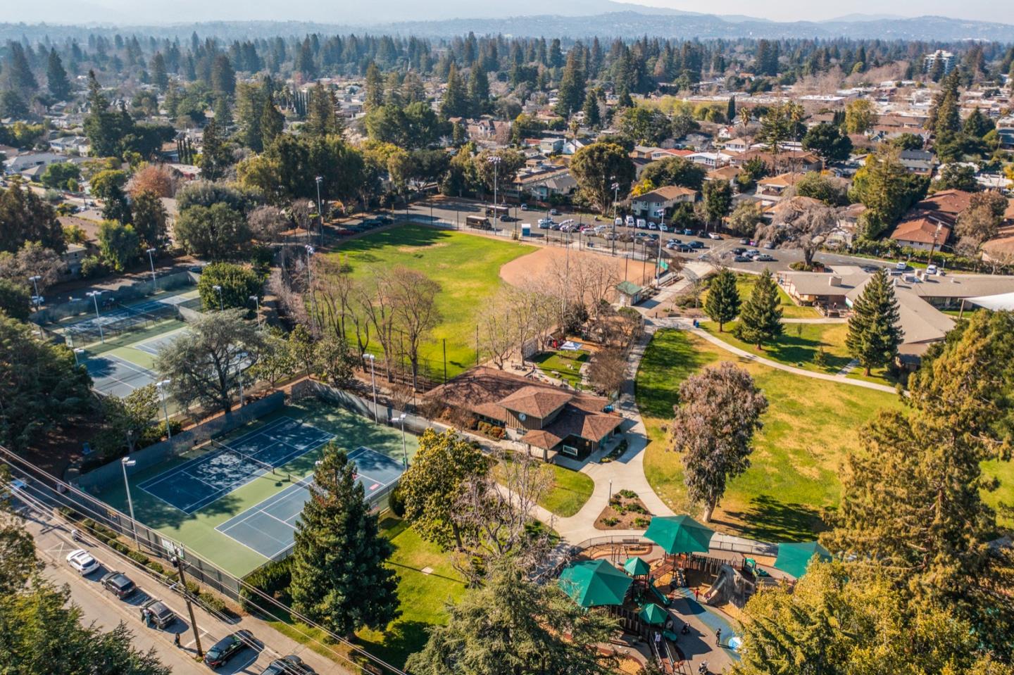 882 Middle Avenue Menlo Park, CA 94025 - Photo 19 of 22 an aerial view of residential houses with outdoor space