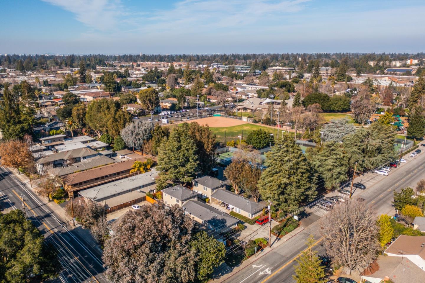 882 Middle Avenue Menlo Park, CA 94025 - Photo 21 of 22 an aerial view of a city with lots of residential buildings