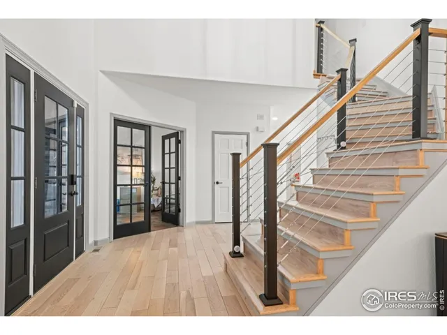 a kitchen with cabinets and a stove
