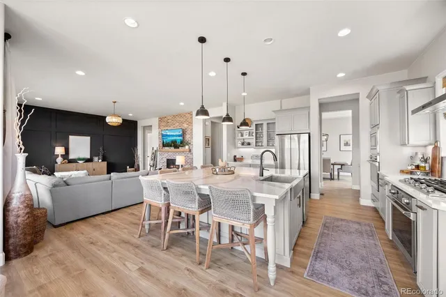 a living room with furniture