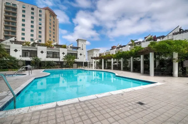 a front view of a building with glass windows