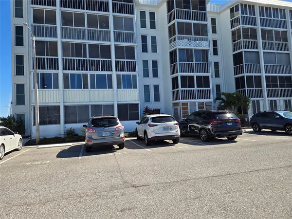 a car parked in front of a building