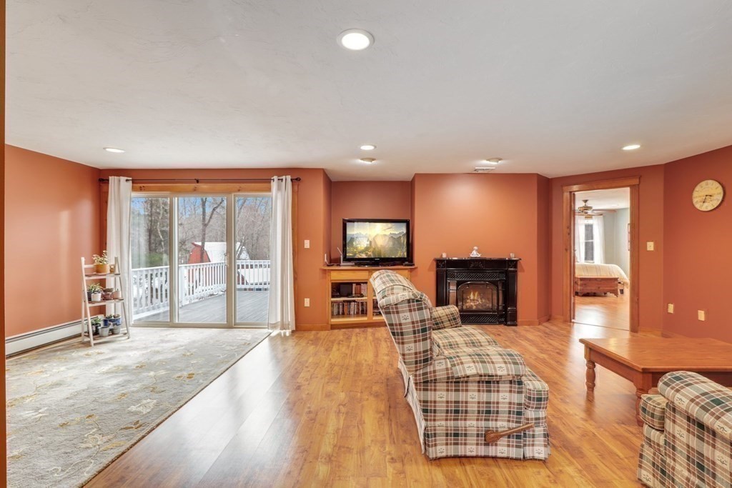 70 R Milk Street Blackstone, MA 01504 - Photo 16 of 40 a living room with furniture a fireplace and city view