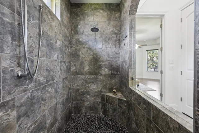 a bathroom with a shower