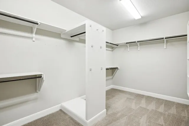 a view of small space with racks on the wall