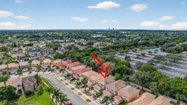 an aerial view of multiple house