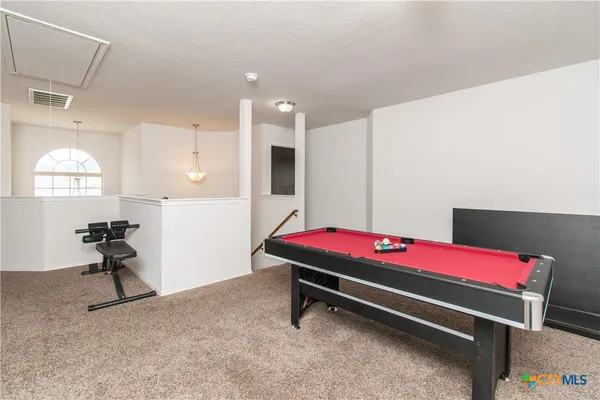 a living room with a table