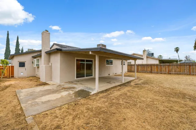 a view of a house with a patio