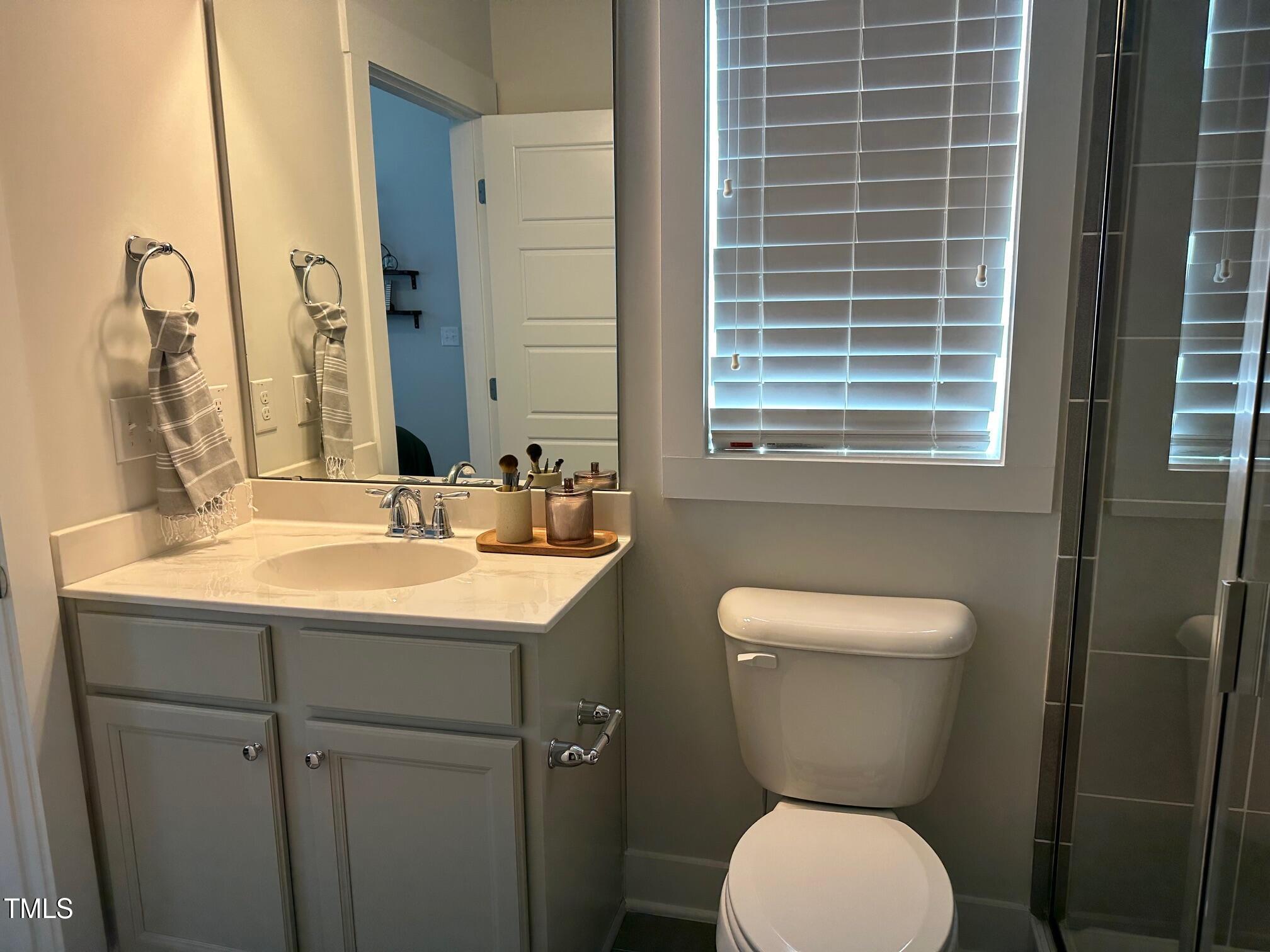 54 Cottage Way Pittsboro, NC 27312 - Photo 17 of 22 a bathroom with a toilet sink and mirror