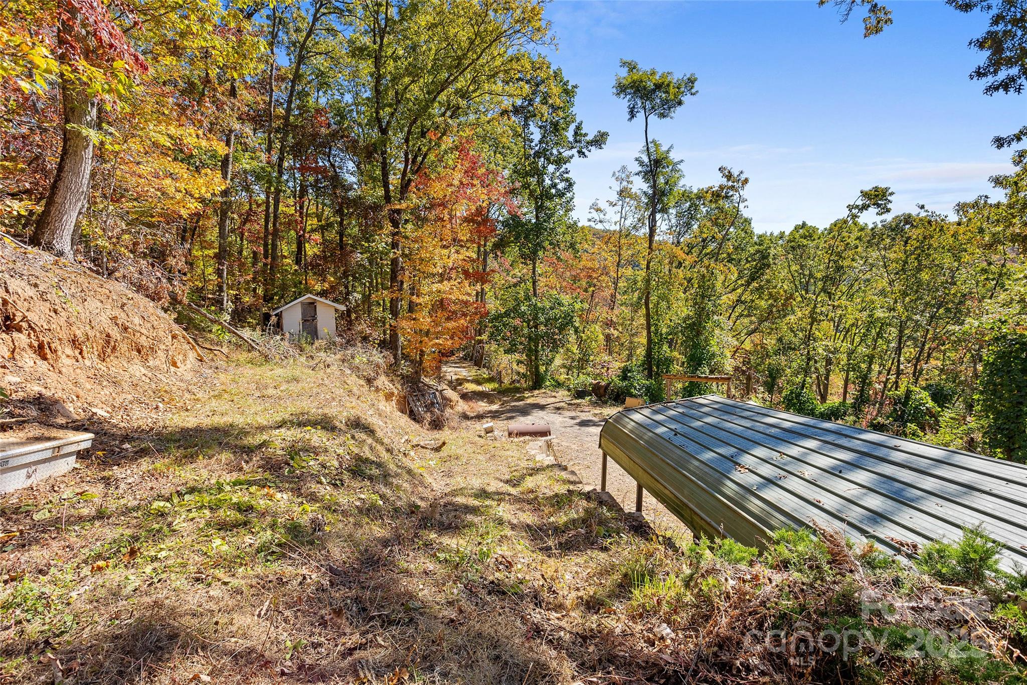 310 Log Gap Road Fairview, NC 28730 - Photo 7 of 46 a view of a yard with plants and wooden fence