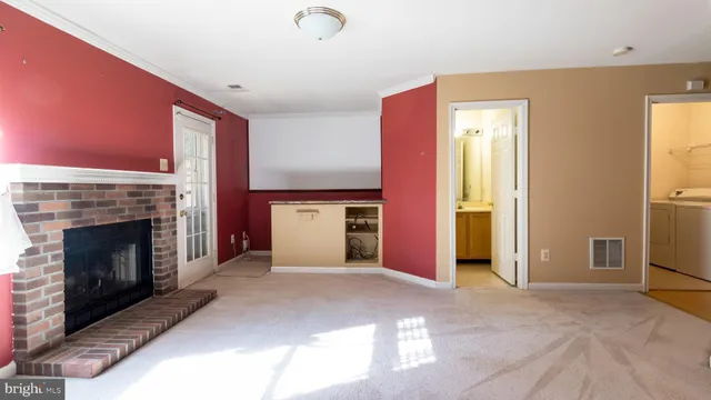 a view of a livingroom with a fireplace